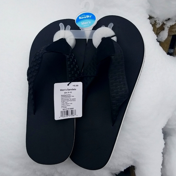 Basic Black Flip Flops - Size 9/10 - Picture 1 of 3